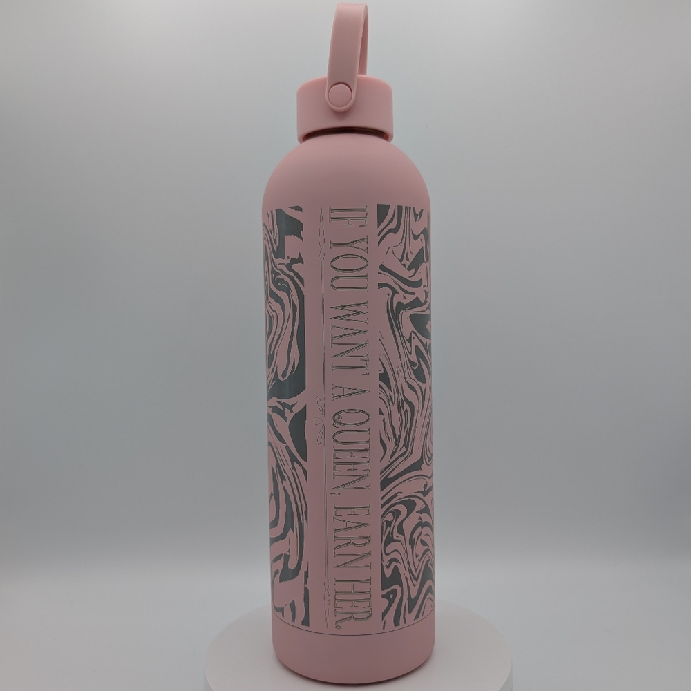 Pink and Gray Insulated Water Bottle